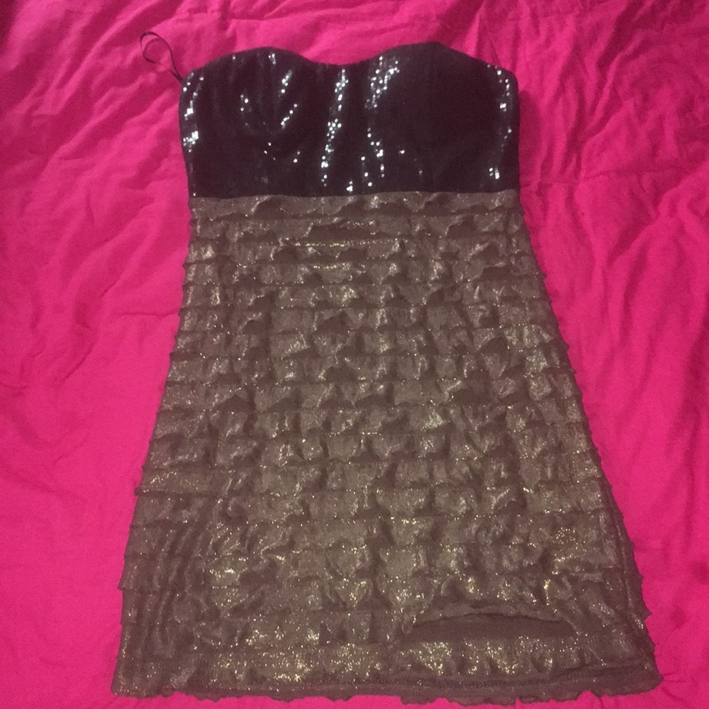 Black sequin mini dress